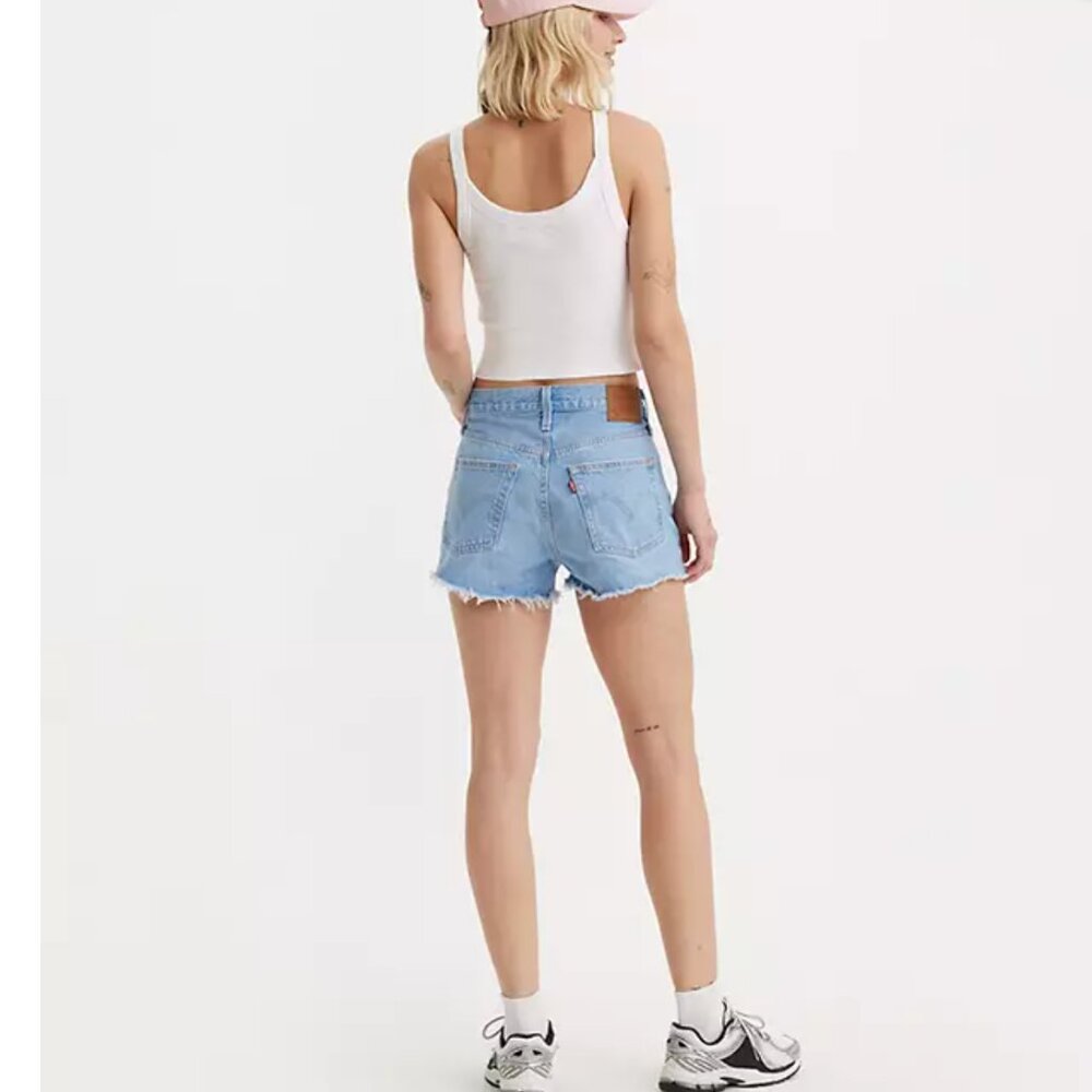 Levi's 501 Jean Shorts Original Fit High Rise 2.5" Inseam Raw Hem Denim Short